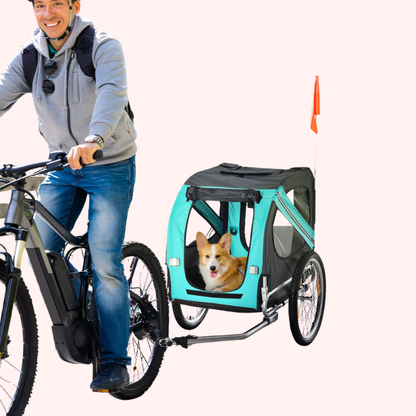 Dog Bike Trailer With 3 Entrances Large Wheels